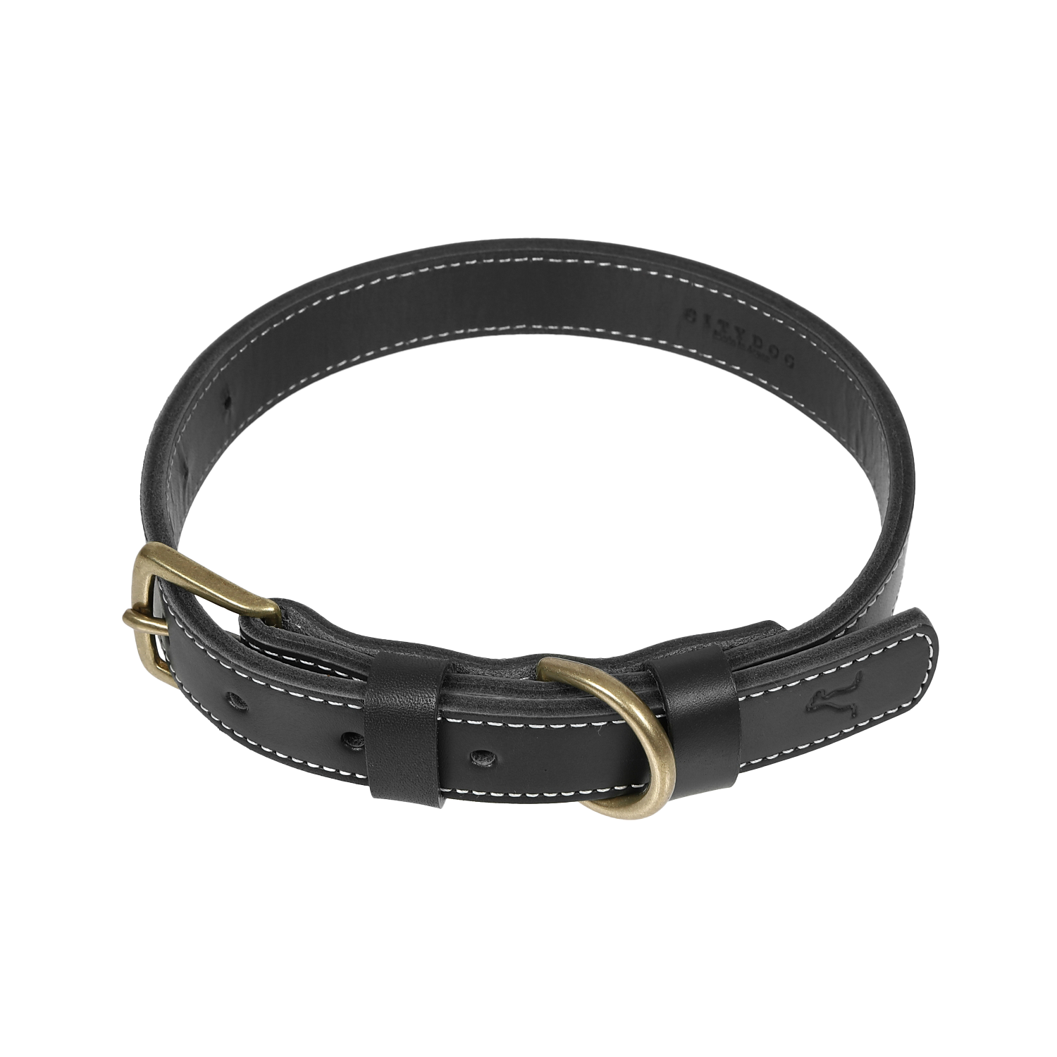 大型犬　ハンドメイド首輪　㊸ 大型犬用 ステッチレザー 首輪 CITYDOG(シティドッグ) STITCH LEATHER
