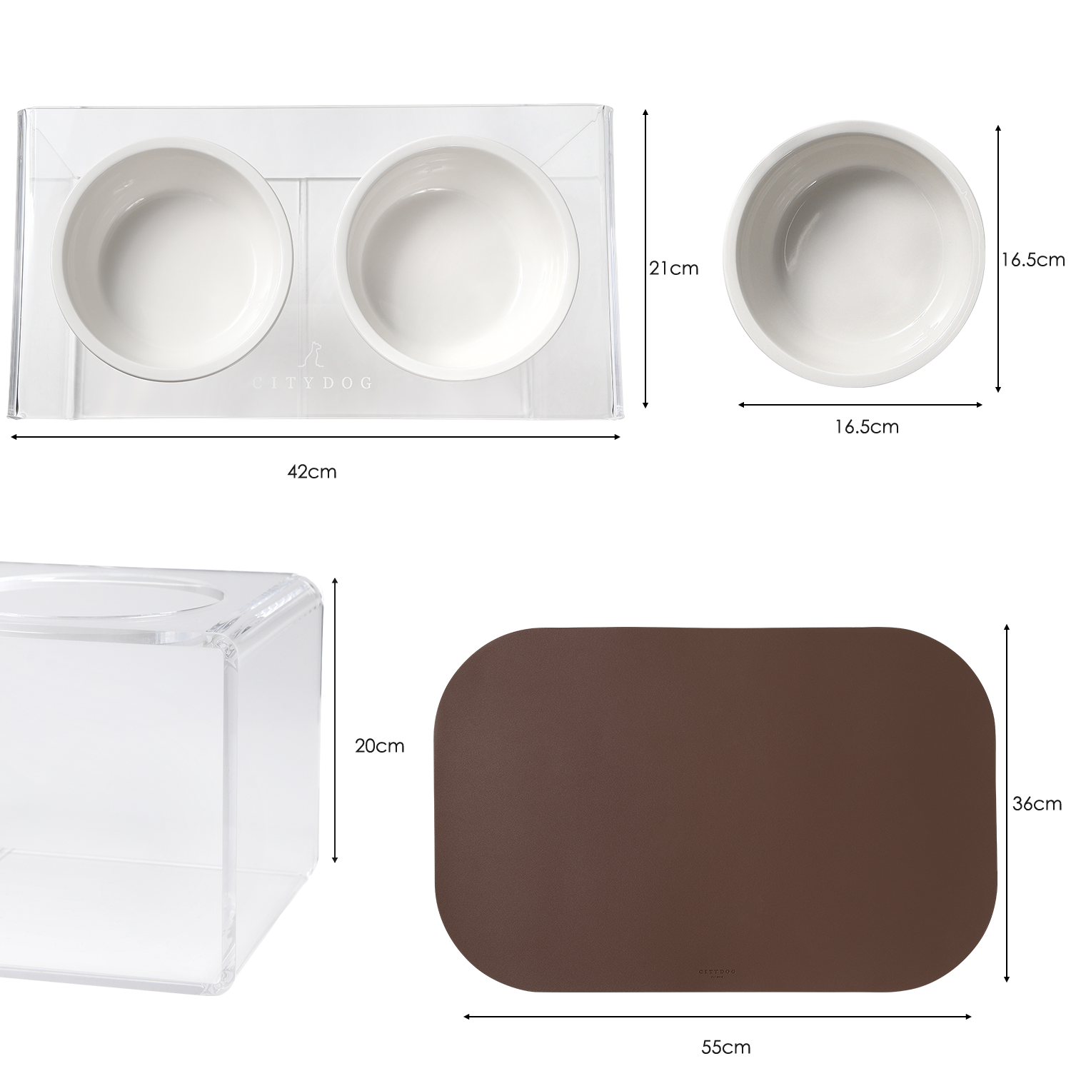 大型犬用 エサ皿 エサ入れ CITYDOG(シティドッグ) ACRYL FOOD STAND L